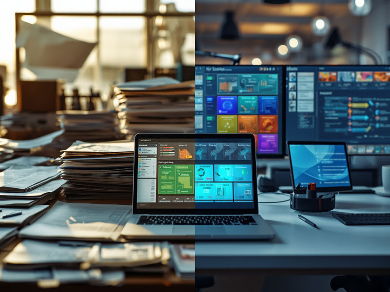 Vergleich papierbasierter und digitaler Serviceprozesse im IT-Systemhaus